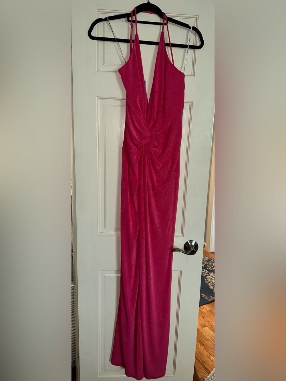 Katie May Pink Twist-Front Maxi Dress